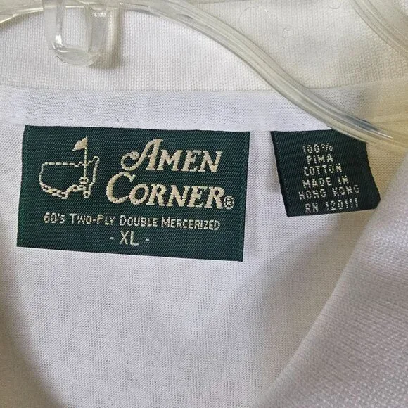 Vintage Augusta Masters‎ Embroidered Polo Shirt XL White Cotton Golf Preppy - Picture 6 of 9